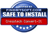 SAFE TO INSTALL certificate on FindMySoft.com