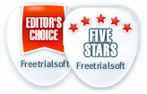 5/5 Stars and Editor's Choice on FreeTrialSoft.com